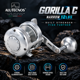 ALUTECNOS - ALBACORE JIGGING REEL 12C GORILLA C NARROW CONVENTIONAL REEL MADE IN ITALY