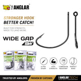 THE ANGLAR - WIDE GAP HOOK PACK w/RINGED EYE NSB 4203 FISHING HOOK