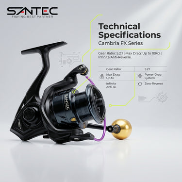 SANTEC - CAMBRIA FX 7+1BB GRAPHITE BODY SPINNING REEL