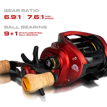 BOSSNA - DOMINIC - 9+1SSBB - GRAPHITE BODY BAITCASTING REEL