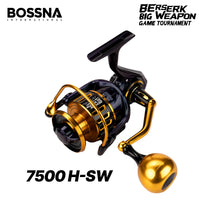 BOSSNA - BERSERK BIG WEAPON GAME TOURNAMENT 7500SW/7500HSW FULL METAL TWIN POWERFUL DRAG SPINNING REEL