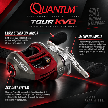QUANTUM - TOUR KVD - 11BB LEFT HANDLE ALUMINUM BODY BAITCASTING REEL