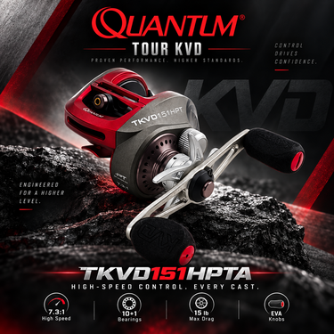 QUANTUM - TOUR KVD - 11BB LEFT HANDLE ALUMINUM BODY BAITCASTING REEL