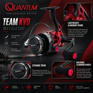 QUANTUM - TEAM KVD - 8BB 40SZ PT - ALUMINUM BODY SPINNING REEL