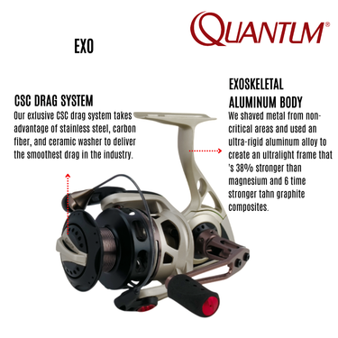 QUANTUM - EXO - EX25/EX40/EX50 PTi - 11BB ALUMINUM BODY SPINNING REEL