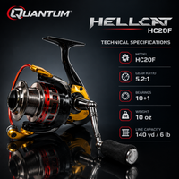 QUANTUM - HELLCAT - 11BB HC20F - ALUMINUM BODY SPINNING REEL