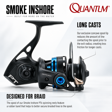 QUANTUM - SMOKE INSHORE PTS - 10BB ALLOY BODY SPINNING REEL