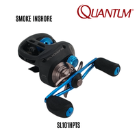 QUANTUM - SMOKE INSHORE - SL101 HPTS 8BB - ALLOY FRAME LEFT HANDLE BAITCASTING REEL