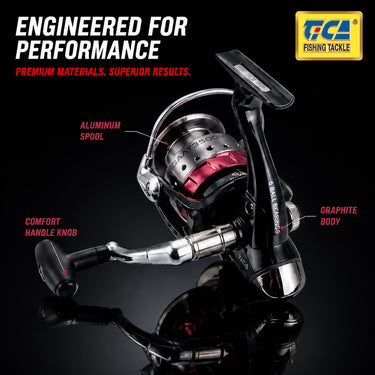 TICA - GALANT X-TREME 2500/3500/4500/6000 GRAPHITE BODY SPINNING REEL BLACK SERIES (GAAT SERIES)