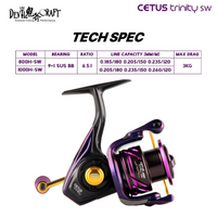 DEVIL CRAFT - CETUS TRINITY - 9+1SUSBB - GRAPHITE BODY SPINNING REEL