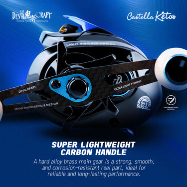 DEVIL CRAFT - CASTELLA KETOS - CK100H-SW - 9+1SUSBB - GRAPHITE BODY BAITCASTING REEL