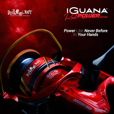 DEVIL CRAFT - IGUANA RED POWER - ALUMINIUM BODY SPINNING REEL - 12+1SUSBB SUPER DRIVE GEAR
