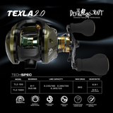 DEVIL CRAFT - TEXLA 2.0 - 9+1SUSBB - GRAPHITE BODY BAITCASTING REEL