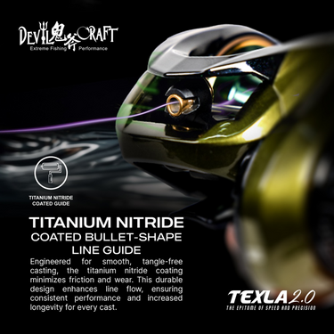 DEVIL CRAFT - TEXLA 2.0 - 9+1SUSBB - GRAPHITE BODY BAITCASTING REEL