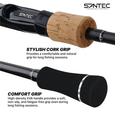 SANTEC - CAPRICORN BASS ROD - LURE CASTING - 2 SECTION CASTING/SPINNING ROD