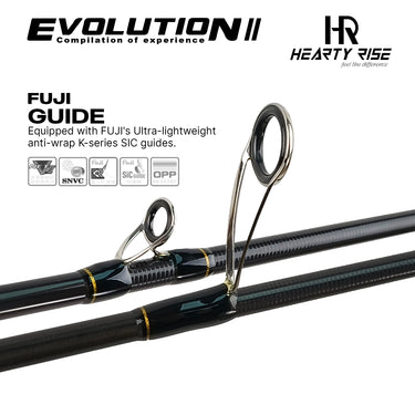 HEARTY RISE - EVOLUTION II - 2 SECTION CARBON ROD SPINNING/CASTING ROD