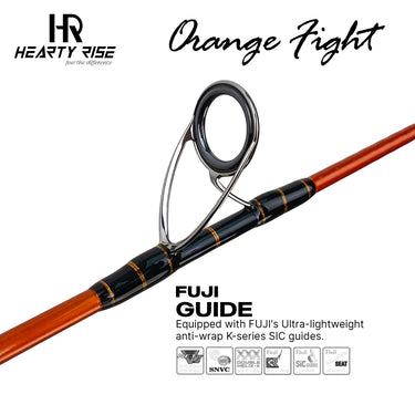 HEARTY RISE - ORANGE FIGHT 6ft 1 SECTION JIGGING GAME - CARBON SPINNING FISHING ROD
