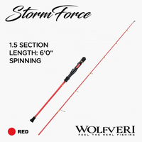 WOLFVERI - STORM FORCE - SOLID CARBON - 1 SECTION / 1.5 SECTION JIGGING ROD LIGHT JIGGING SP-SPINNING/CS-CASTING ROD