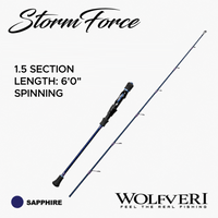 WOLFVERI - STORM FORCE - SOLID CARBON - 1 SECTION / 1.5 SECTION JIGGING ROD LIGHT JIGGING SP-SPINNING/CS-CASTING ROD