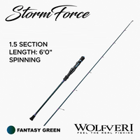 WOLFVERI - STORM FORCE - SOLID CARBON - 1 SECTION / 1.5 SECTION JIGGING ROD LIGHT JIGGING SP-SPINNING/CS-CASTING ROD