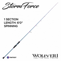WOLFVERI - STORM FORCE - SOLID CARBON - 1 SECTION / 1.5 SECTION JIGGING ROD LIGHT JIGGING SP-SPINNING/CS-CASTING ROD