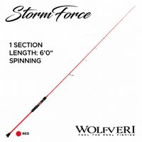 WOLFVERI - STORM FORCE - SOLID CARBON - 1 SECTION / 1.5 SECTION JIGGING ROD LIGHT JIGGING SP-SPINNING/CS-CASTING ROD