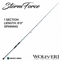 WOLFVERI - STORM FORCE - SOLID CARBON - 1 SECTION / 1.5 SECTION JIGGING ROD LIGHT JIGGING SP-SPINNING/CS-CASTING ROD