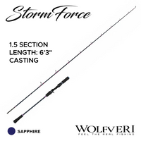 WOLFVERI - STORM FORCE - SOLID CARBON - 1 SECTION / 1.5 SECTION JIGGING ROD LIGHT JIGGING SP-SPINNING/CS-CASTING ROD