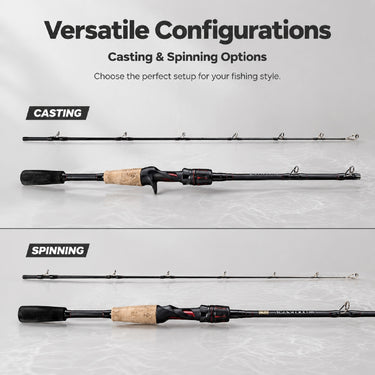 WOLFVERI - BEASTALKER LURE CASTING SERIES 2 SECTION SPINNING/CASTING ROD