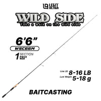 LEGIT DESIGN - WILD SIDE 1 SECTION / 1.5 SECTION ARAMID REINFORCEMENT PREMIUM SPINNING/BAITCASTING ROD JAPAN