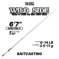 LEGIT DESIGN - WILD SIDE 1 SECTION / 1.5 SECTION ARAMID REINFORCEMENT PREMIUM SPINNING/BAITCASTING ROD JAPAN