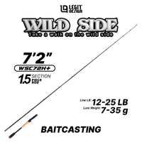 LEGIT DESIGN - WILD SIDE 1 SECTION / 1.5 SECTION ARAMID REINFORCEMENT PREMIUM SPINNING/BAITCASTING ROD JAPAN