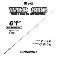 LEGIT DESIGN - WILD SIDE 1 SECTION / 1.5 SECTION ARAMID REINFORCEMENT PREMIUM SPINNING/BAITCASTING ROD JAPAN