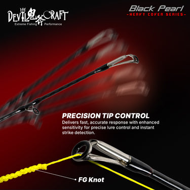 DEVIL CRAFT - BLACK PEARL - HEAVY COVER SERIES - 1.5 SECTION SPINNING/CASTING LURE CASTING ROD BOTTOM LIGHT POPPING