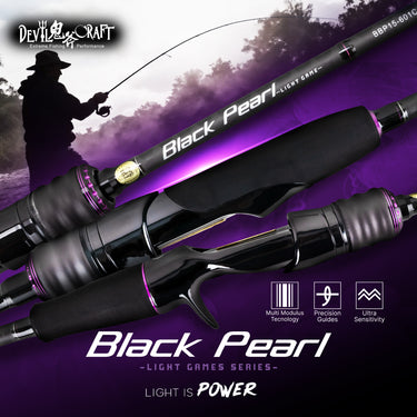 DEVIL CRAFT - BLACK PEARL - LIGHT GAME 1 SECTION/2SECTION SPINNING/CASTING ROD
