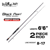 DEVIL CRAFT - BLACK PEARL BASS GAME - 1 SECTION/2 SECTION SPINNING/CASTING BASS ROD