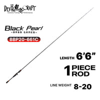 DEVIL CRAFT - BLACK PEARL BASS GAME - 1 SECTION/2 SECTION SPINNING/CASTING BASS ROD