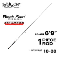 DEVIL CRAFT - BLACK PEARL BASS GAME - 1 SECTION/2 SECTION SPINNING/CASTING BASS ROD