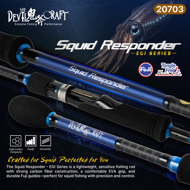 DEVIL CRAFT - SQUID RESPONDER - 2 SECTION EGI SERIES SLOW JIGGING SPINNING ROD