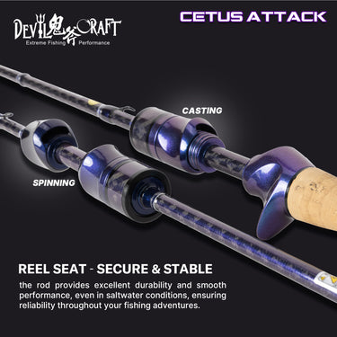 DEVIL CRAFT - CETUS ATTACK ULTRA LIGHT GAME - 2 SECTION ULTRA LIGHT ROD SPINNING/CASTING ROD