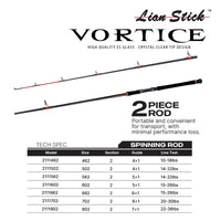 LIAN STICK - VORTICE/VORTICE BLUE  2 SECTION 2111/2112 SPINNING ROD