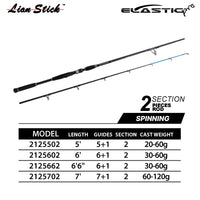 LIAN STICK - ELASTIC CRYSTAL CARBON COMPOSITE FISHING ROD 2 SECTION SPINNING ROD