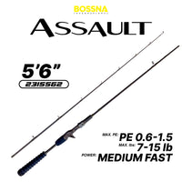 BOSSNA - ASSAULT 2 SECTION BAITCASTING CARBON ROD