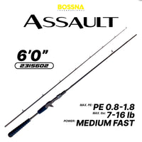 BOSSNA - ASSAULT 2 SECTION BAITCASTING CARBON ROD