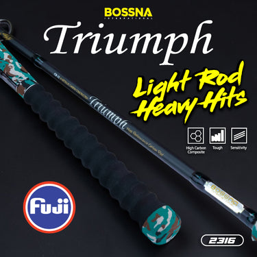 BOSSNA - TRIUMPH CARBON SPINNING ROD 2-SECTION FISHING POND ROD LURES CASTING ROD