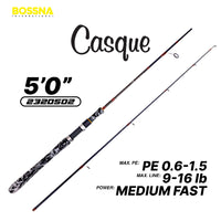 BOSSNA - CASQUE 2 SECTION SPINNING ROD POND FISHING LIGHT BOTTOM