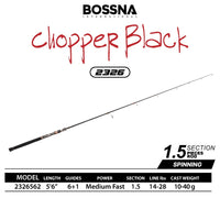 BOSSNA - CHOPPER BLACK 1.5 SECTION SPINNING ROD