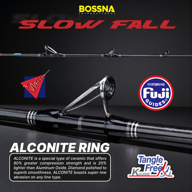 BOSSNA - SLOW FALL SLOW 1 SECTION BAITCASTING JIGGING ROD