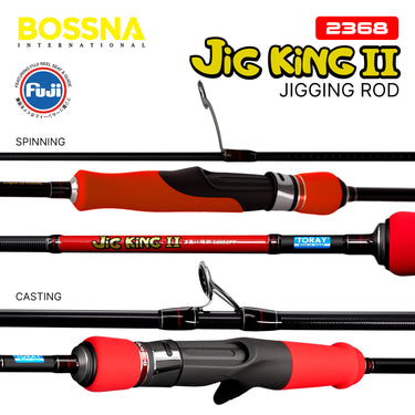 BOSSNA - JIG KING II 6ft SLOW JIGGING ROD - 1 SECTION CARBON SPINNING/CASTING ROD