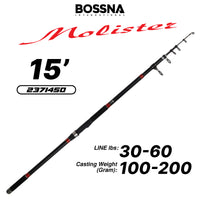BOSSNA - MOLISTER 4/5 SECTION TELESCOPIC SURF ROD 12'/13‘/14'/15'/17'